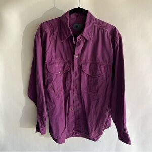 Lizwear Button Up Shirt Purple Sz Lg Cotton Long Sleeve EUC Women’s